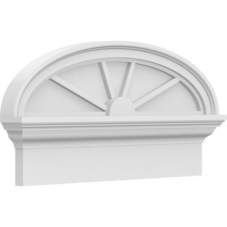 Ekena Millwork Elliptical 4 Spoke Architectural Grade PVC Combination Pediment, 24"W x 12-7/8"H x 2-3/4"P PEDPC024X130ELL04
